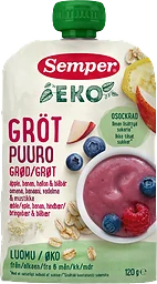 Gröt Blåbär Hallon Ekologisk Från 6m 120g Semper