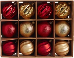 Julkulor 6cm röd/guld 12-p Festive
