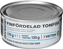 Tonfisk finfördelad i vatten 170g ICA Basic