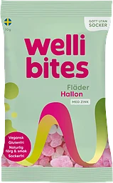 Gelégodis Fläder & hallon Vegansk 70g Wellibites