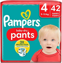 Byxblöjor Baby Dry Pants Strl 4 9-15kg 42-p Pampers