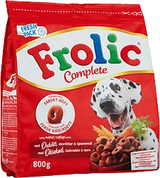 Hundmat Oxkött morötter majs & vete 800g Frolic