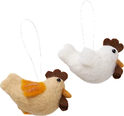 Hänge tupp ull 5cm 2p Festive