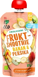 Fruktsmoothie Banan & persika 6m 120g ICA I love eco