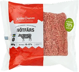 Nötfärs Fetthalt 15-17% 800g Nyhléns Hugosons