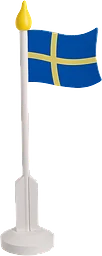 Träflagga med Fot 37cm
