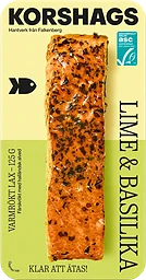 Lax Färsk Varmrökt Lime och Basilika 125g Miljömärkt Korshags