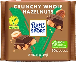 Chokladkaka Crunchy Whole Hazelnut Vegan 100g Ritter