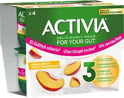 Yoghurt Persika Ej tillsatt socker 0% 4-p 500g Activia