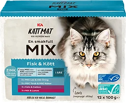 Kattmat Fisk & Kött i sås 12-p ICA