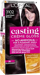 Hårtoning 3102 Cool Dark Brown 1-p Casting Creme Gloss
