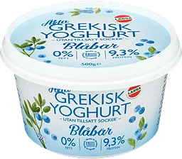 Yoghurt Äkta Grekisk Blåbär 0% 500g Larsa Foods