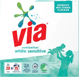 Tvättmedel White Sensitive Parfymfri 750g Via