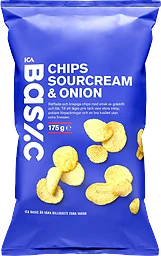 Chips Sourcream & Onion 175g ICA Basic