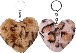 Nyckelring Hjärta Leopardmönster 