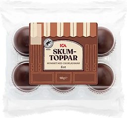 Skumtoppar med chokladsmak 6-p 100g ICA