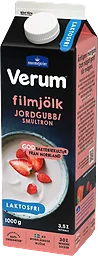 Filmjölk Jordgubb Smultron Laktosfri 3,5% 1000g Verum®