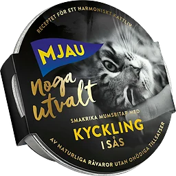 Kattmat Kyckling i sås Våt 85g Mjau