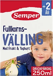 Fullkornsvälling Frukt & yoghurt Drickfärdig Från 2år 250ml Semper