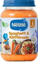 Barnmat Spaghetti & köttfärssås 6m 190g Nestle