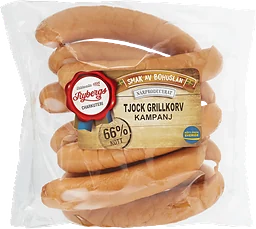 Grillkorv Tjock 66% Kötthalt 840g Rybergs