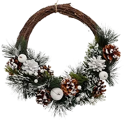 Krans halvdekorerad m snö 33cm 1st Festive