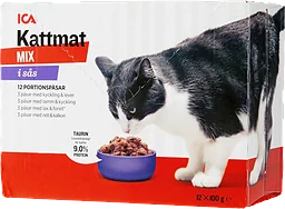 Kattmat Blandade smaker 12-p 1,2kg  ICA