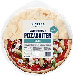 Pizzabotten Stenugnsbakad Vete 30cm 2-pack 360g Fontana
