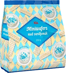 Miniwafers med vanilj 250g ICA