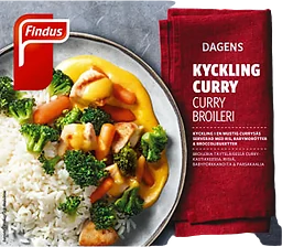 Kycklingfilé curry Måltid Fryst 390g Findus