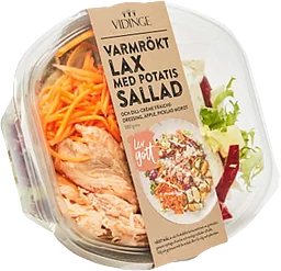 Sallad med Varmrökt Lax & Potatissallad 380g Vidinge