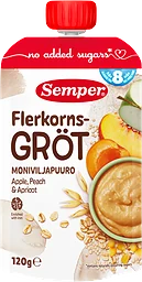 Flerkornsgröt Äpple Persika