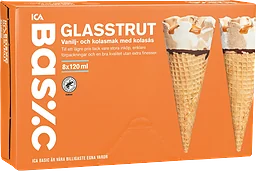 Glasstrut med vanilj- och kolassmak med kolasås 8-p 120ml ICA Basic