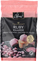 Bakdekoration Knappar Rosa Choklad 115g Odense