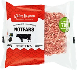 Nötfärs Fetthalt 15-17% 400g Nyhléns Hugosons
