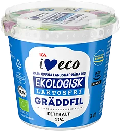 Gräddfil 12% Laktosfri KRAV 3dl ICA I love eco