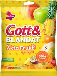 Godis Gott & Blandat Äkta Frukt Tropisk 220g Malaco