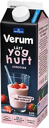 Lättyoghurt Jordgubb Laktosfri 0,5% 1000g Verum®