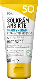 Solkräm Ansikte SPF 50 Oparfymerad 50ml ICA Hjärtat