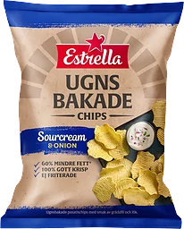 Chips Ugnsbakade Sourcream & Onion 125g Estrella