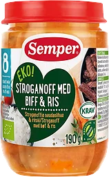 Ris med biff stroganoff Från 8m 190g KRAV Semper