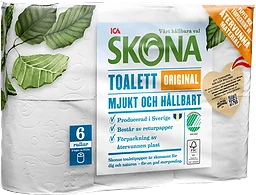 Toalettpapper Original 6-p Miljömärkt ICA Skona