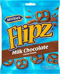 Flipz Milk Chocolate Covered Pretzels 140g McVitie''s