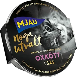 Kattmat Oxkött i sås Våt 85g Mjau