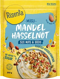 Müsli Mandel Hasselnöt Inget Tillsatt Socker 350g Risenta