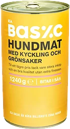 Hundmat Kyckling & grönsaker 1240g ICA Basic