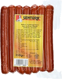 Kalkon Kycklinggrillkorv med vitlök skinnfri 350g Sentürk