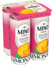 Läsk Zero Hallon/Svartvinbär 4x33cl Mino