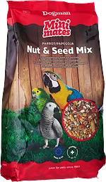 Fågelmat Nöt och frömix Papegoja 750g Dogman