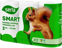 Hushållspapper 3-p Miljömärkt Serla